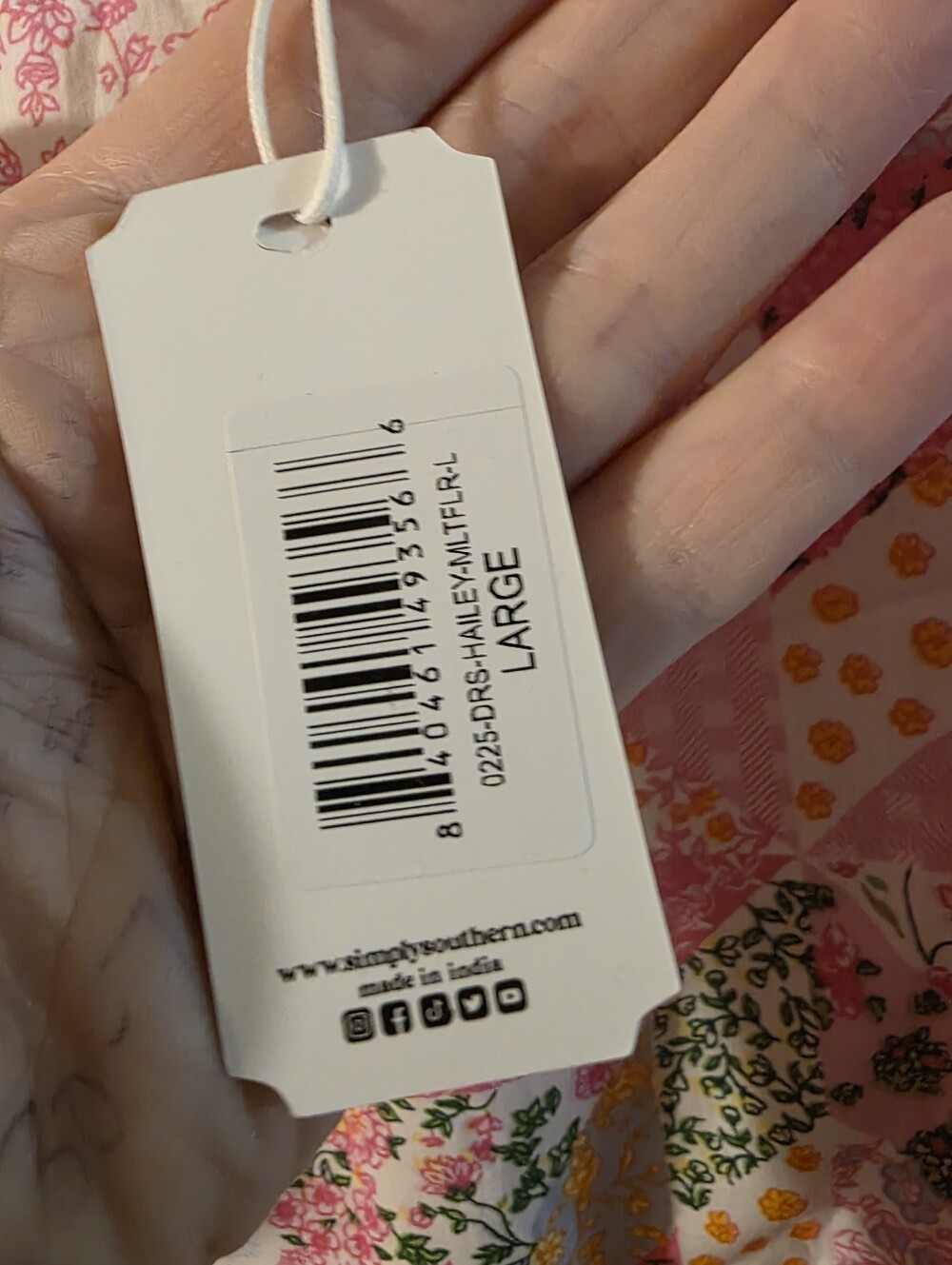 NWT Simply Southern Pink Floral Tiered Ruffle Sundress LARGE AND XL AVAIL - Picture 5 of 7